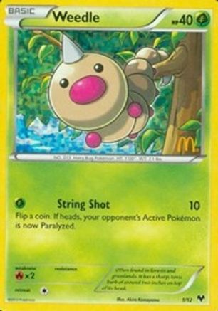 McDonalds Promos 2014 /12 Weedle - 1/12  - Holofoil - Promo