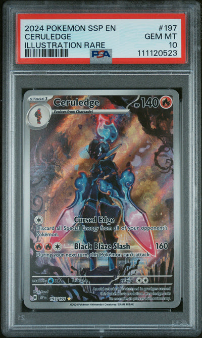 SV08 Surging Sparks  197/191 PSA10 #111120523 Ceruledge  - Holofoil - Illustration Rare