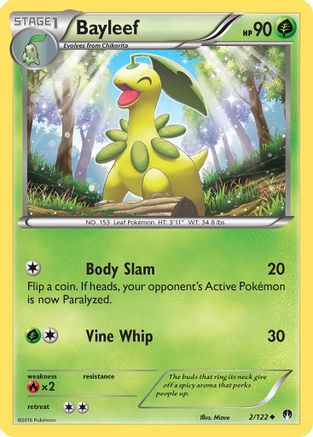 XY  BREAKpoint  002/122 Bayleef  - Reverse Holofoil - Uncommon