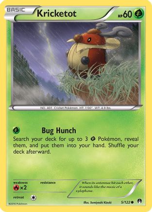 XY  BREAKpoint  005/122 Kricketot  - Reverse Holofoil - Common