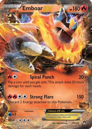 XY  BREAKpoint  014/122 Emboar EX  - Holofoil - Ultra Rare