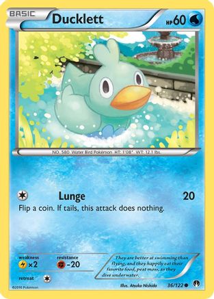 XY  BREAKpoint  036/122 Ducklett  - Reverse Holofoil - Common