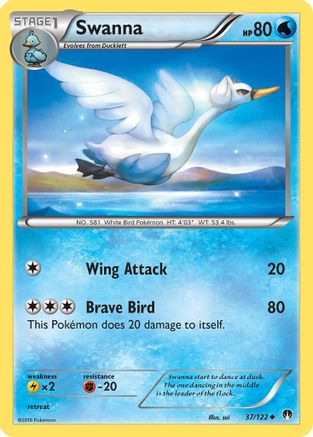 XY  BREAKpoint  037 Swanna  - Uncommon
