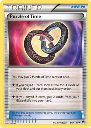 XY  BREAKpoint  109/122 Puzzle of Time  - Reverse Holofoil - Uncommon