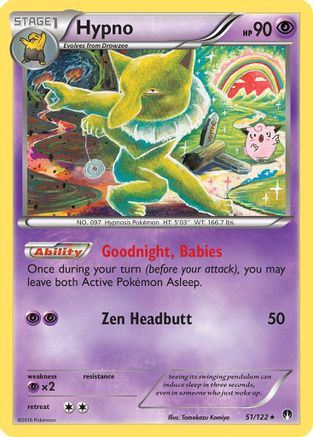 XY  BREAKpoint  051/122 Hypno  - Reverse Holofoil - Rare