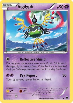 XY  BREAKpoint  055 Sigilyph  - Reverse Holofoil - Uncommon