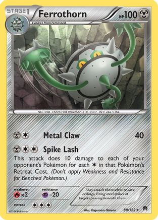 XY  BREAKpoint  080 Ferrothorn  - Reverse Holofoil - Rare