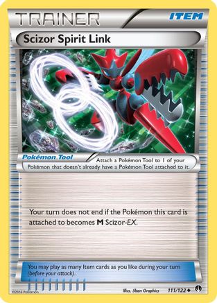 XY  BREAKpoint  111/122 Scizor Spirit Link  - Reverse Holofoil - Uncommon