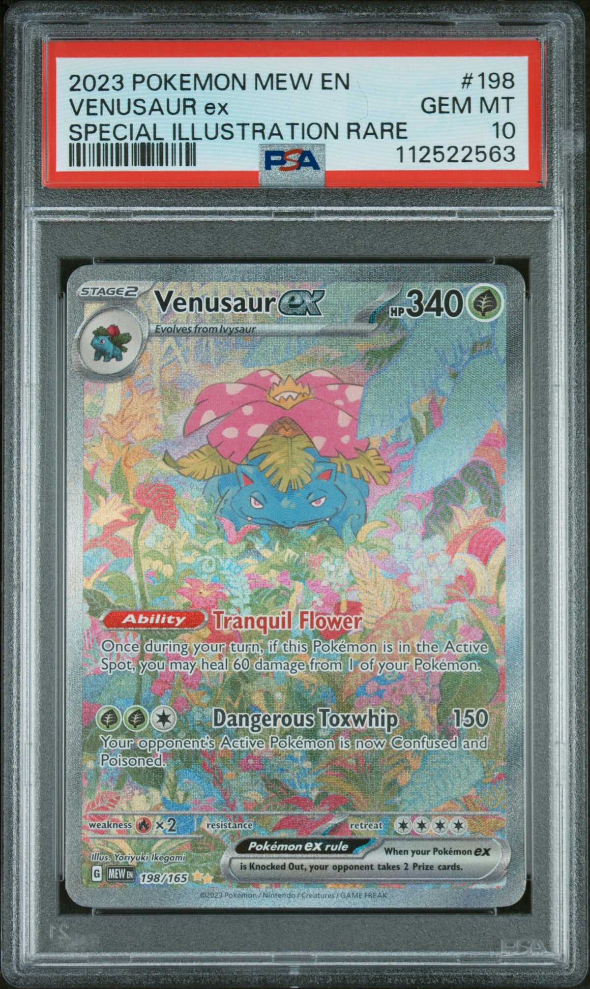 SV Scarlet & Violet 151  198/165 PSA10 #112522563 Venusaur ex  - Holofoil - Special Illustration Rare