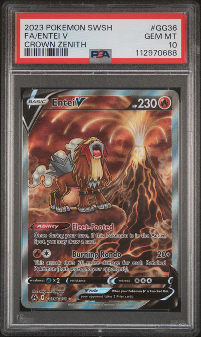 Crown Zenith Galarian Gallery  GG36/GG70 PSA10 #112970688 Entei V  - Holofoil - Ultra Rare