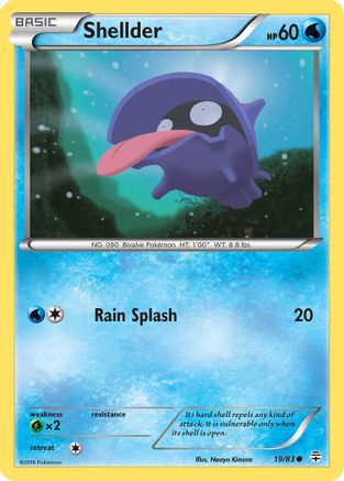 Generations  019 Shellder  - Reverse Holofoil - Common
