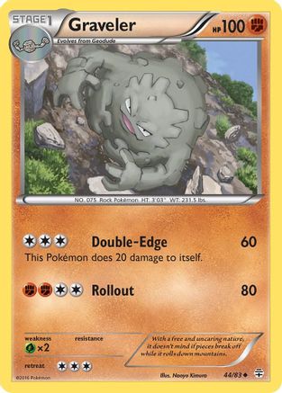 Generations  044 Graveler  - Reverse Holofoil - Uncommon