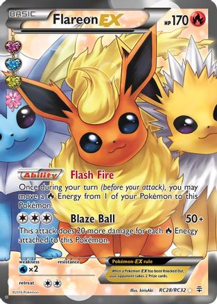 Generations Radiant Collection  RC28/RC32 Flareon EX (Full Art)  - Holofoil - Ultra Rare