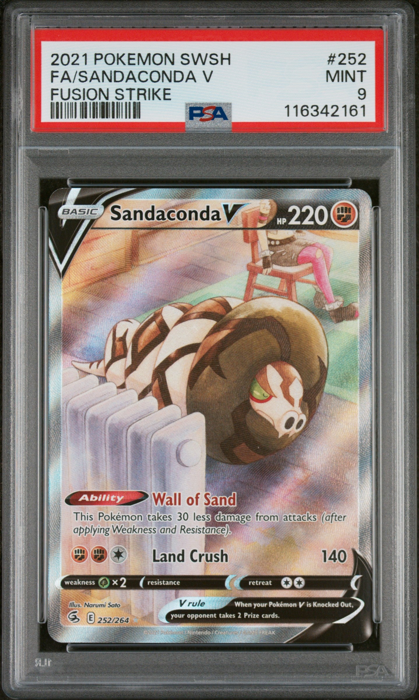 SWSH08 Fusion Strike  252/264 PSA9 #116342161 Sandaconda V (Alternate Full Art)  - Holofoil - Ultra Rare