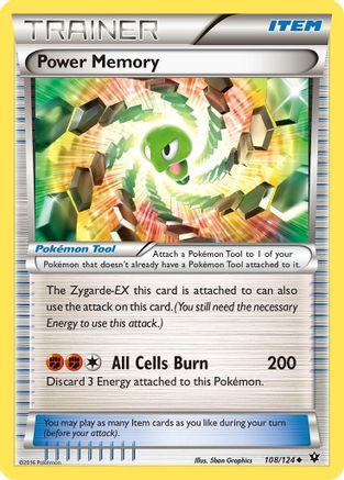 XY  Fates Collide  108 Power Memory  - Reverse Holofoil - Uncommon