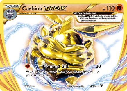 XY  Fates Collide  051/124 Carbink BREAK  - Holofoil - Rare BREAK