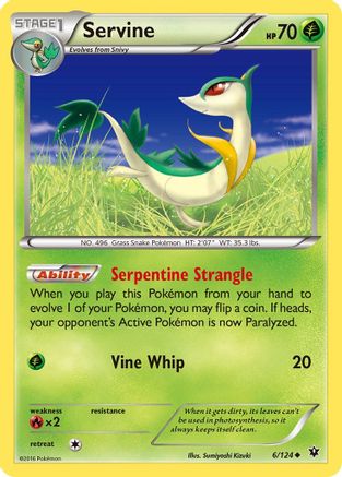 XY  Fates Collide  006/124 Servine  - Reverse Holofoil - Uncommon