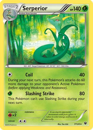 XY  Fates Collide  007/124 Serperior  - Reverse Holofoil - Rare