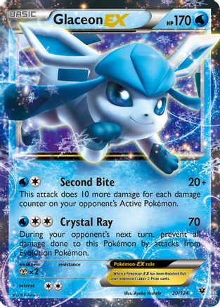 XY  Fates Collide  020/124 Glaceon EX  - Holofoil - Ultra Rare