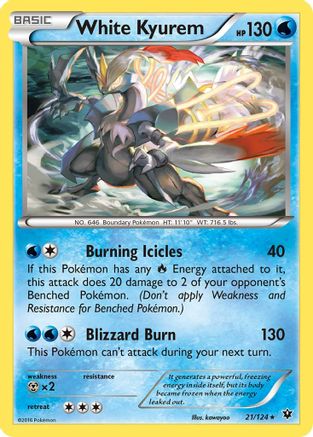 XY  Fates Collide  021/124 White Kyurem  - Reverse Holofoil - Holo Rare