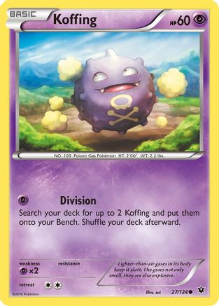 XY  Fates Collide  027/124 Koffing  - Reverse Holofoil - Common