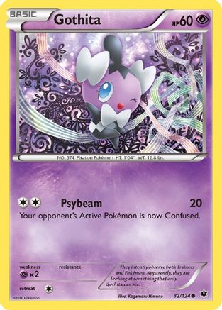 XY  Fates Collide  032/124 Gothita  - Reverse Holofoil - Common