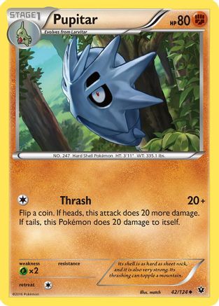 XY  Fates Collide  042 Pupitar  - Uncommon