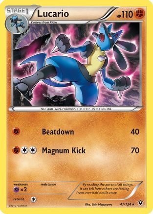 XY  Fates Collide  047/124 Lucario (47)  - Rare