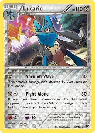 XY  Fates Collide  063/124 Lucario (63)  - Holofoil - Holo Rare