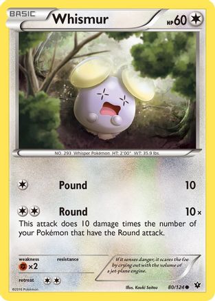 XY  Fates Collide  080/124 Whismur  - Reverse Holofoil - Common
