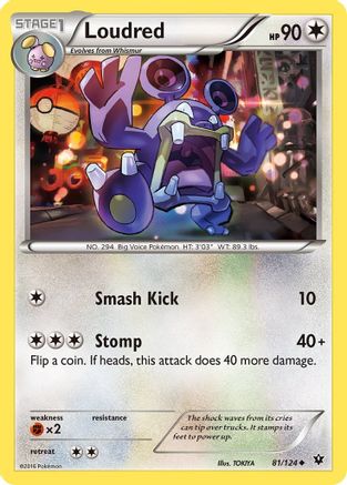 XY  Fates Collide  081 Loudred  - Reverse Holofoil - Uncommon