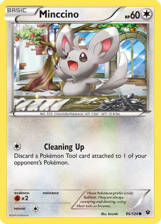 XY  Fates Collide  086/124 Minccino (86)  - Reverse Holofoil - Common