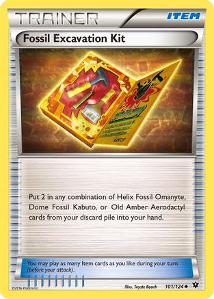 XY  Fates Collide  101/124 Fossil Excavation Kit  - Reverse Holofoil - Uncommon