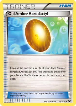 XY  Fates Collide  106/124 Old Amber Aerodactyl  - Uncommon
