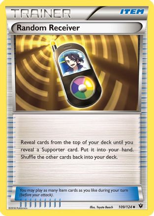 XY  Fates Collide  109/124 Random Receiver  - Reverse Holofoil - Uncommon