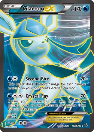 XY  Fates Collide  116/124 Glaceon EX (Full Art)  - Holofoil - Ultra Rare
