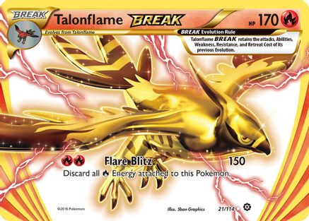 XY  Steam Siege  021/114 Talonflame BREAK  - Holofoil - Rare BREAK
