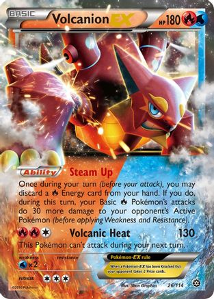 XY  Steam Siege  026/114 Volcanion EX  - Holofoil - Ultra Rare