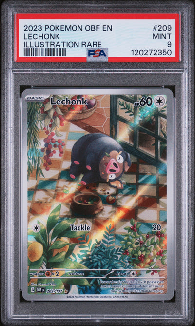 SV03 Obsidian Flames  209/197 PSA9 #120272350 Lechonk  - Holofoil - Illustration Rare