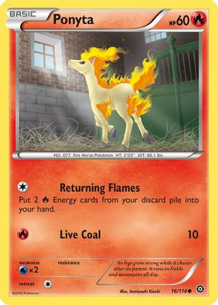 XY  Steam Siege  016/114 Ponyta  - Common