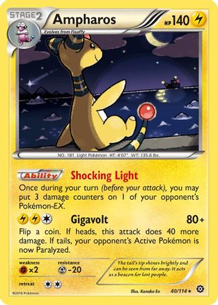 XY  Steam Siege  040/114 Ampharos  - Holofoil - Holo Rare