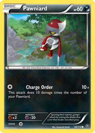 XY  Steam Siege  063/114 Pawniard  - Reverse Holofoil - Common