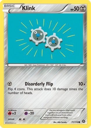 XY  Steam Siege  071/114 Klink  - Reverse Holofoil - Common