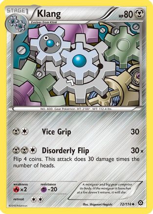 XY  Steam Siege  072/114 Klang  - Uncommon