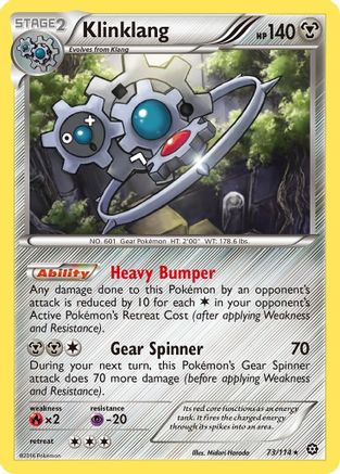 XY  Steam Siege  073/114 Klinklang  - Reverse Holofoil - Holo Rare