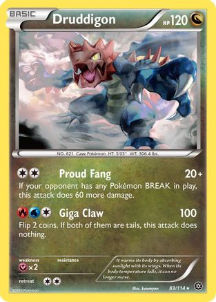 XY  Steam Siege  083/114 Druddigon  - Reverse Holofoil - Rare