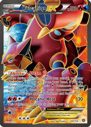 XY  Steam Siege  107/114 Volcanion EX (Full Art)  - Holofoil - Ultra Rare