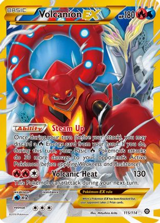 XY  Steam Siege  115/114 Volcanion EX (Secret)  - Holofoil - Secret Rare