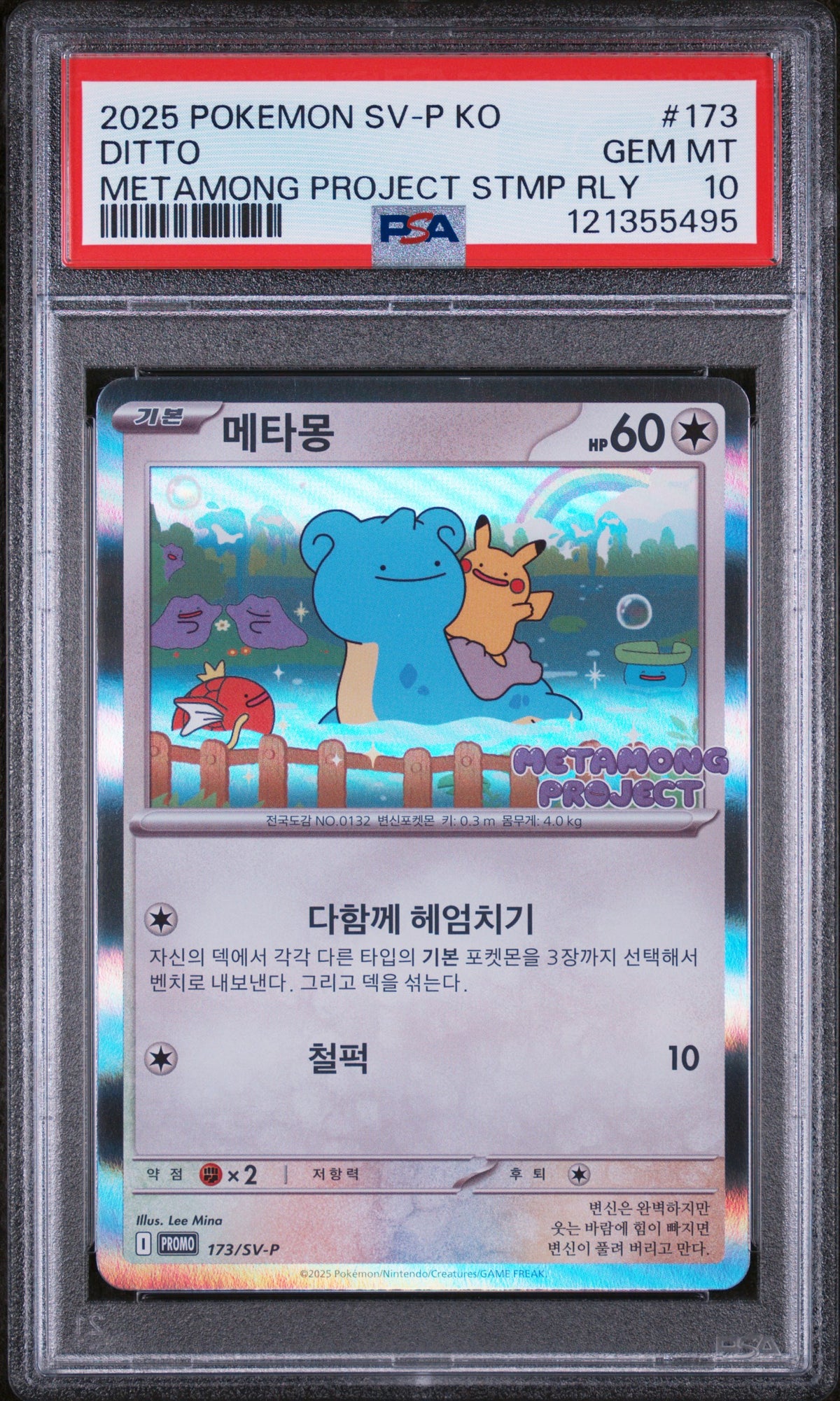 Pokemon Korean Promo 173/SV-P PSA10 #121355495 Ditto  - Holofoil - Rare