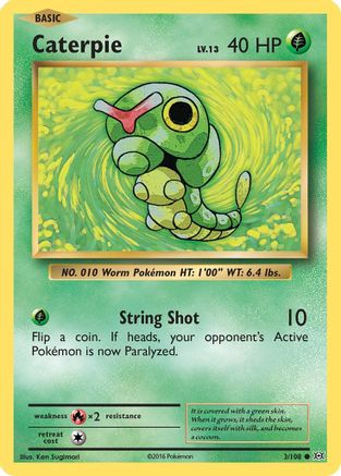 XY  Evolutions  003/108 Caterpie  - Reverse Holofoil - Common